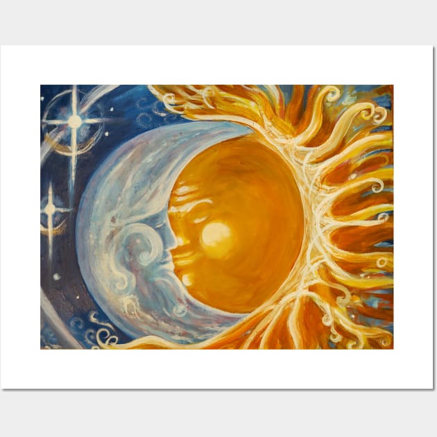 Sun and moon kissing Wall Art by crystalwave4